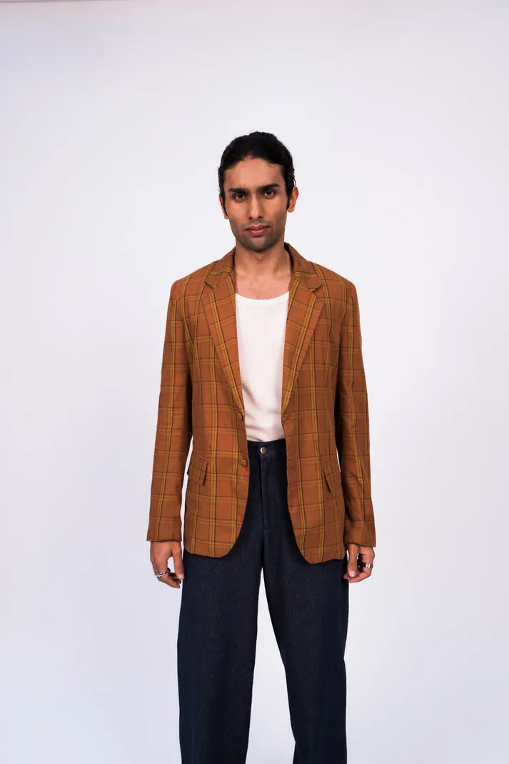 Brown Check Blazer