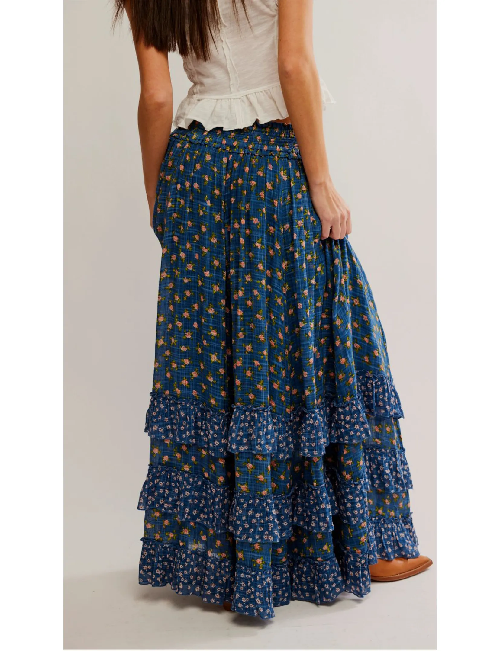Brynn Maxi Skirt, Chambray/Combo