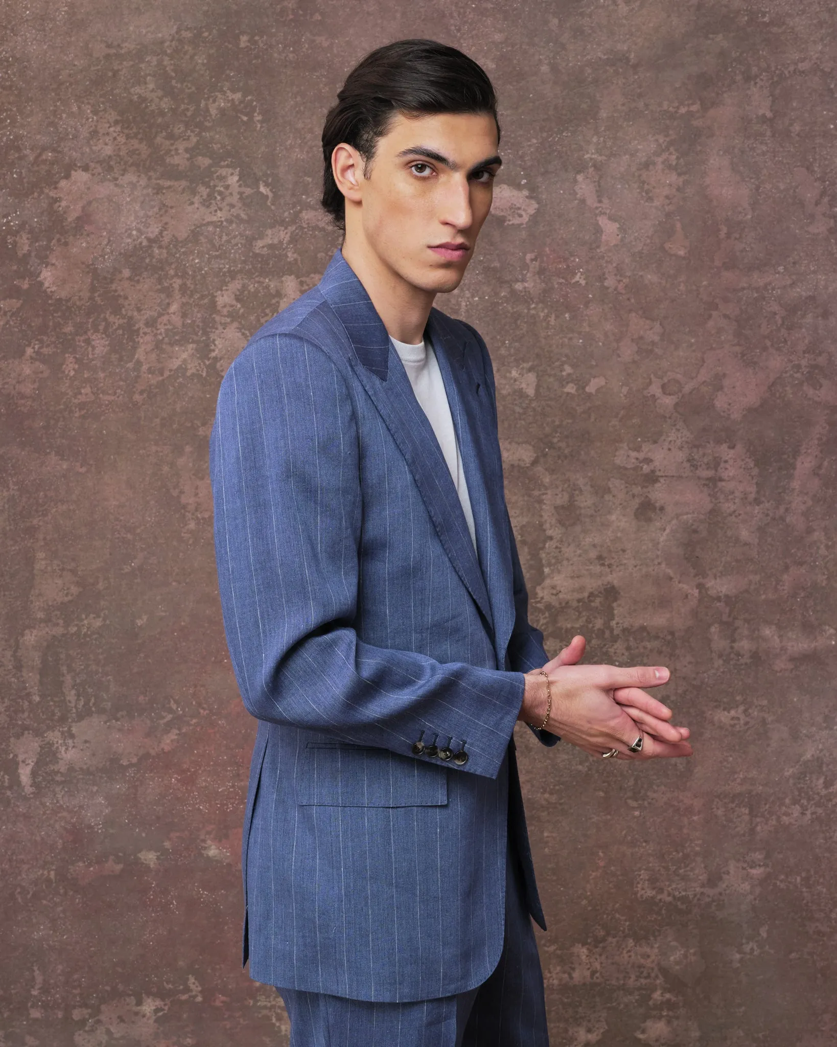 Chambray Pinstripe Suit