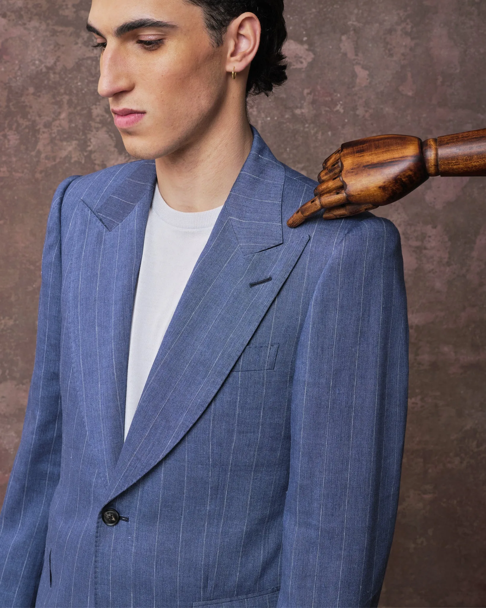 Chambray Pinstripe Suit