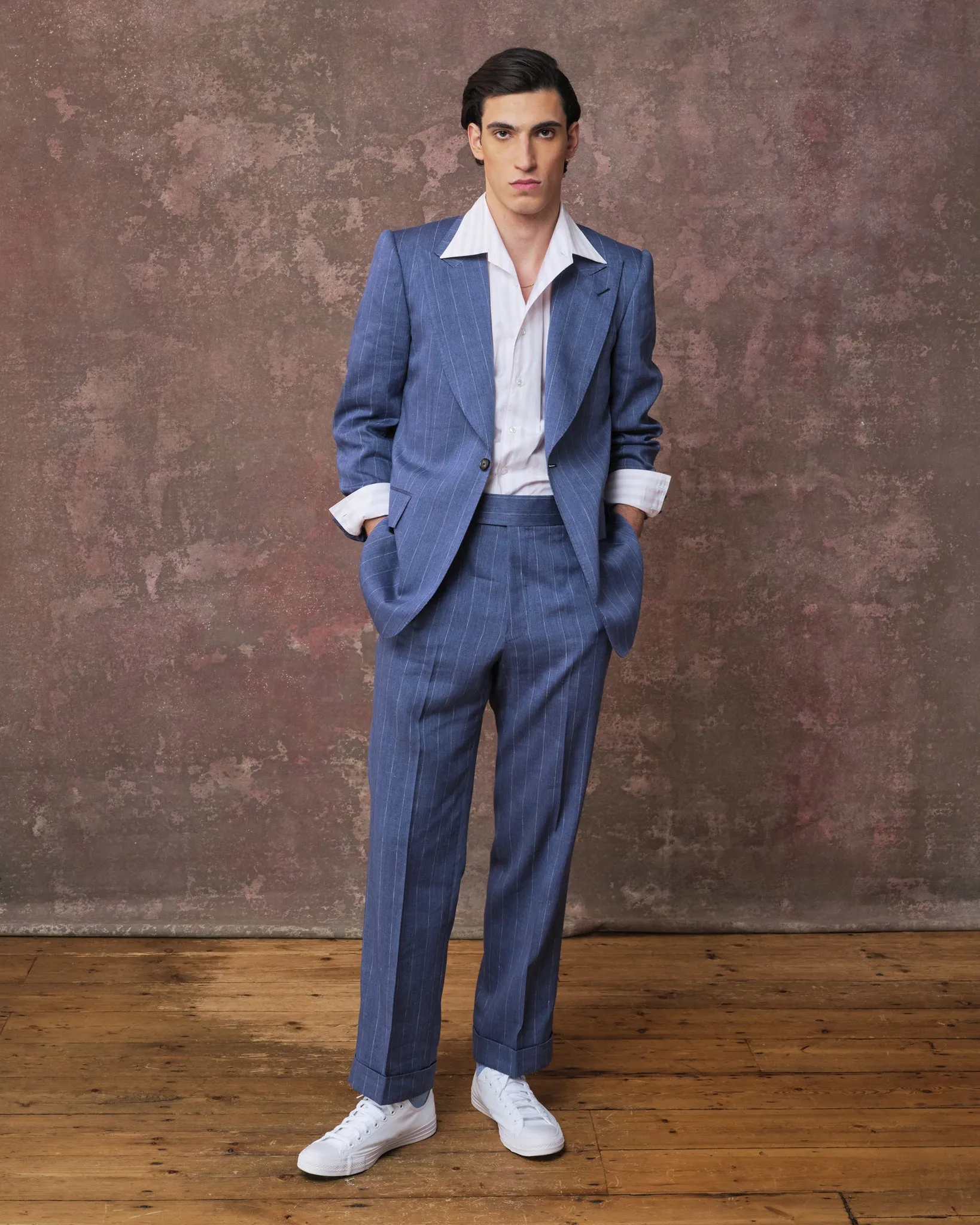 Chambray Pinstripe Suit