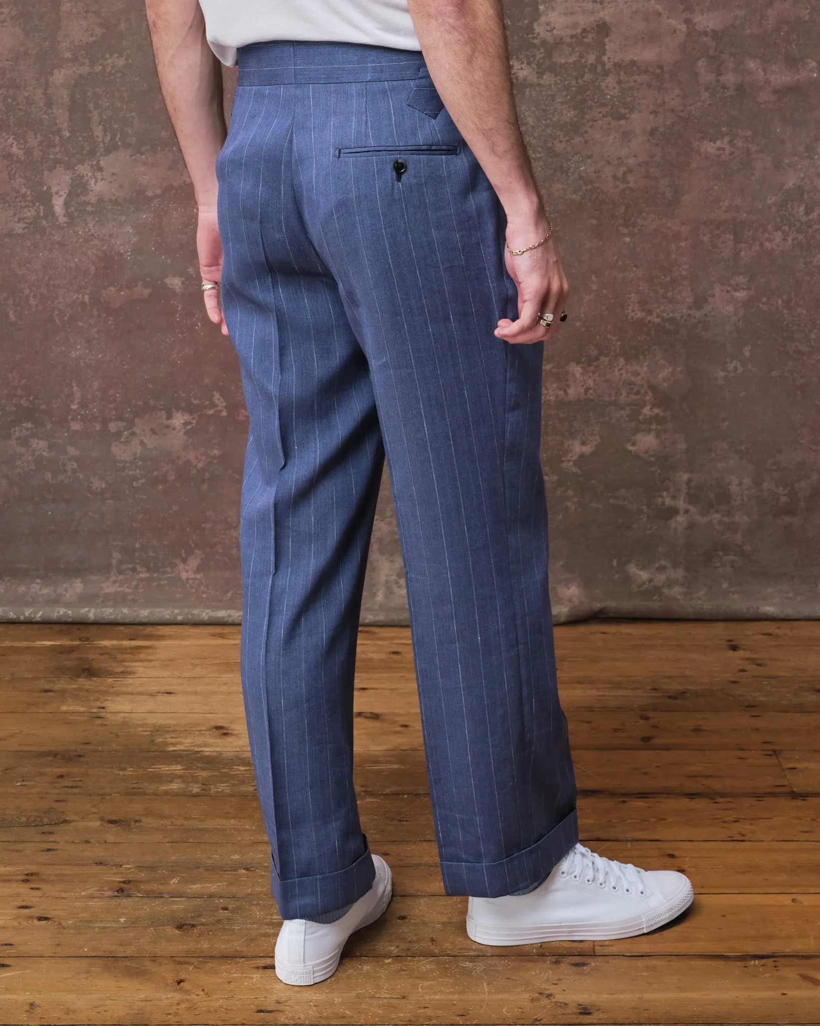 Chambray Pinstripe Suit