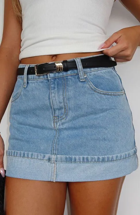 Charlotte Denim Mini Skirt Mid Blue