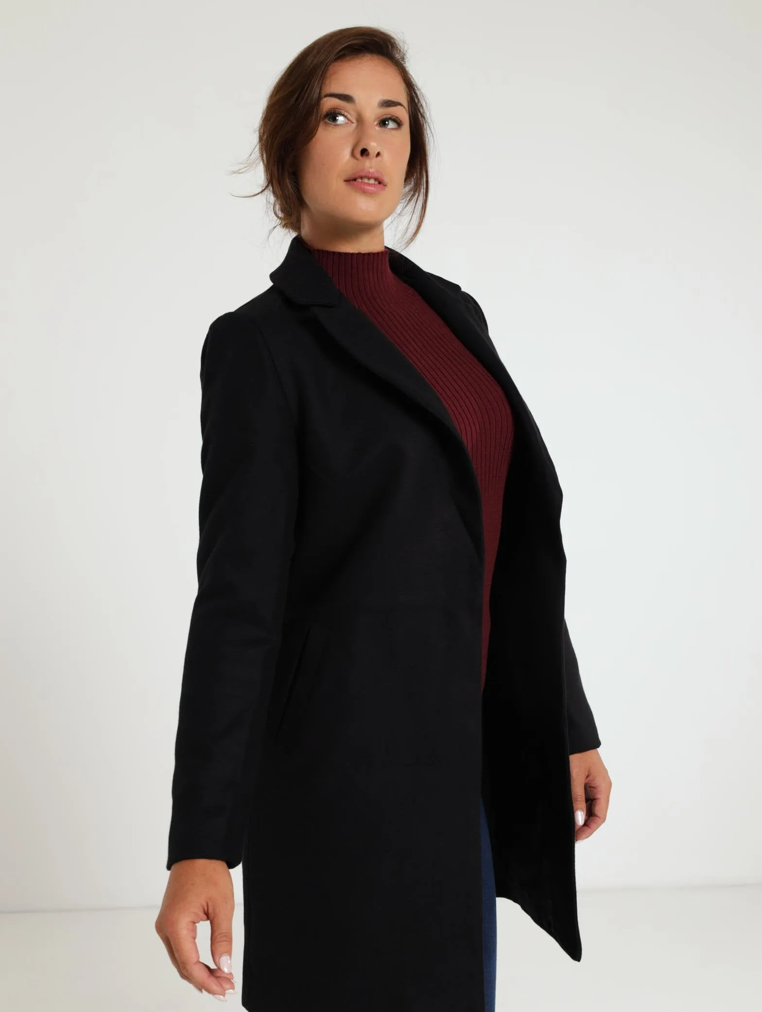 Charlotte Single Breasted Coat - Black