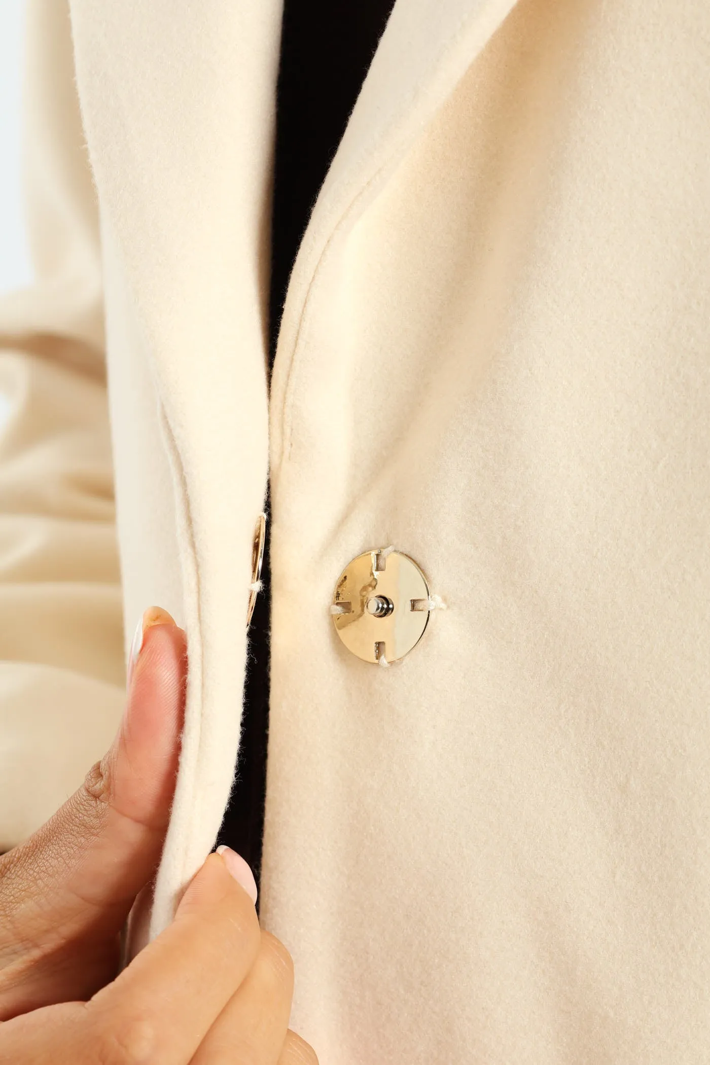 Charlotte Single Breasted Coat - Cream