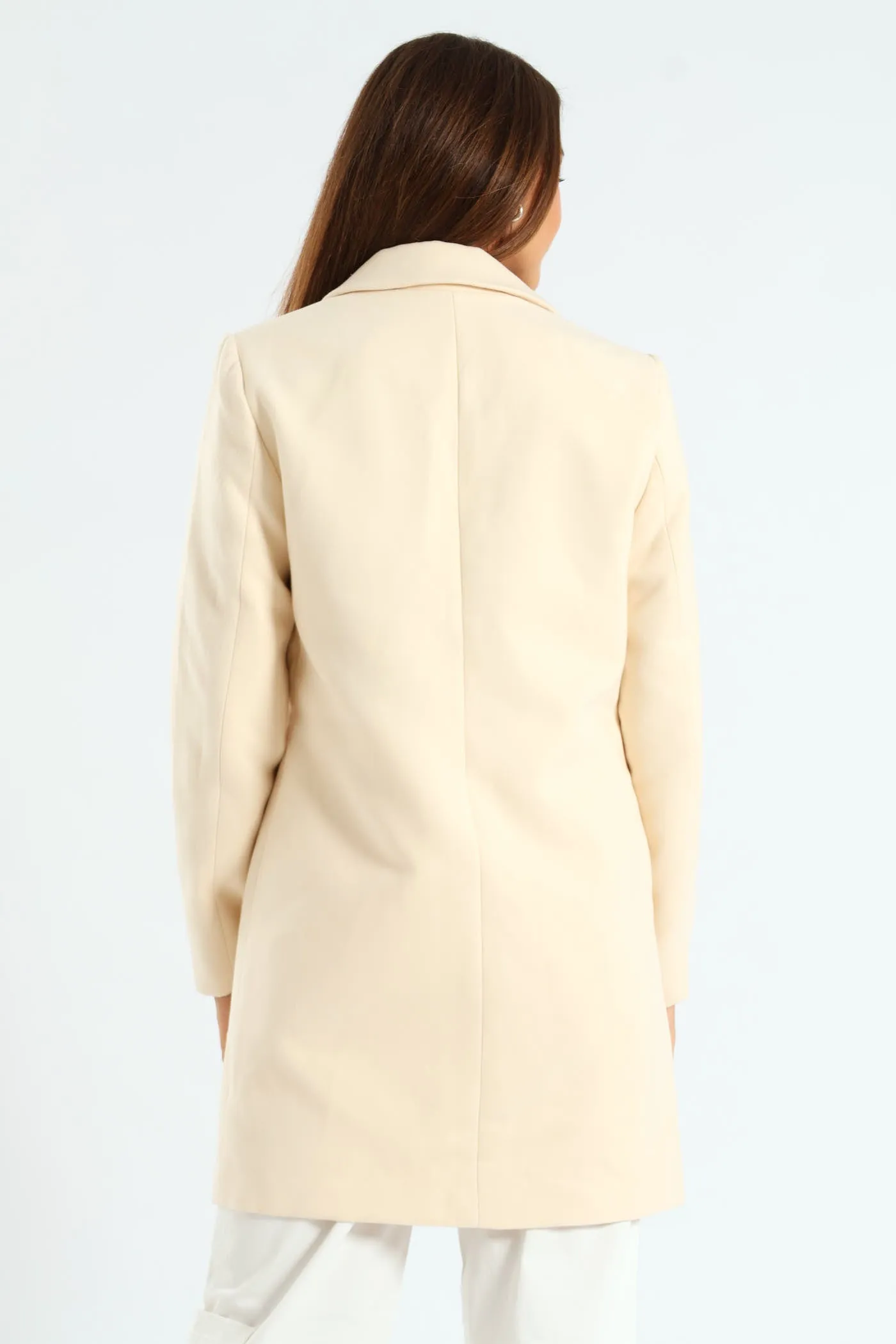 Charlotte Single Breasted Coat - Cream