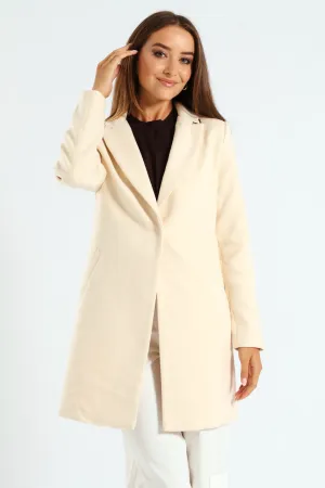 Charlotte Single Breasted Coat - Cream