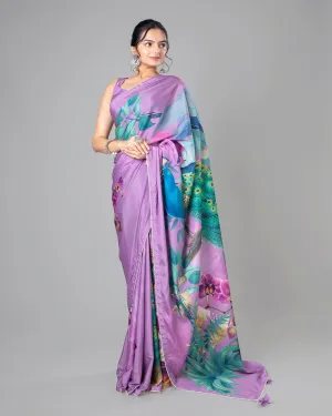 Charming Peacock Designer Pre-Draped Silk Saree