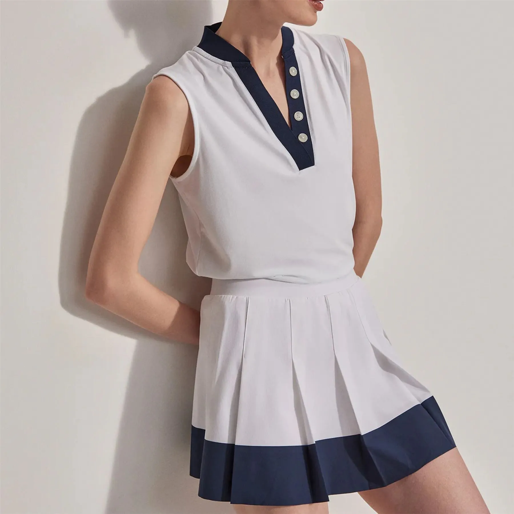 Chase 14.5 Inch Mid Rise Skort White/Blue Nights