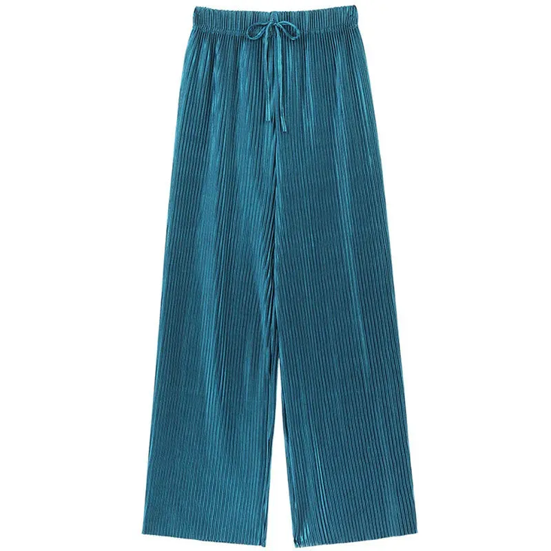 ChillFlex Women’s Pleated Wide-Leg Ice Silk Trousers