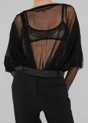 Christopher Esber Ripple Tulle Circular Bodysuit - Black