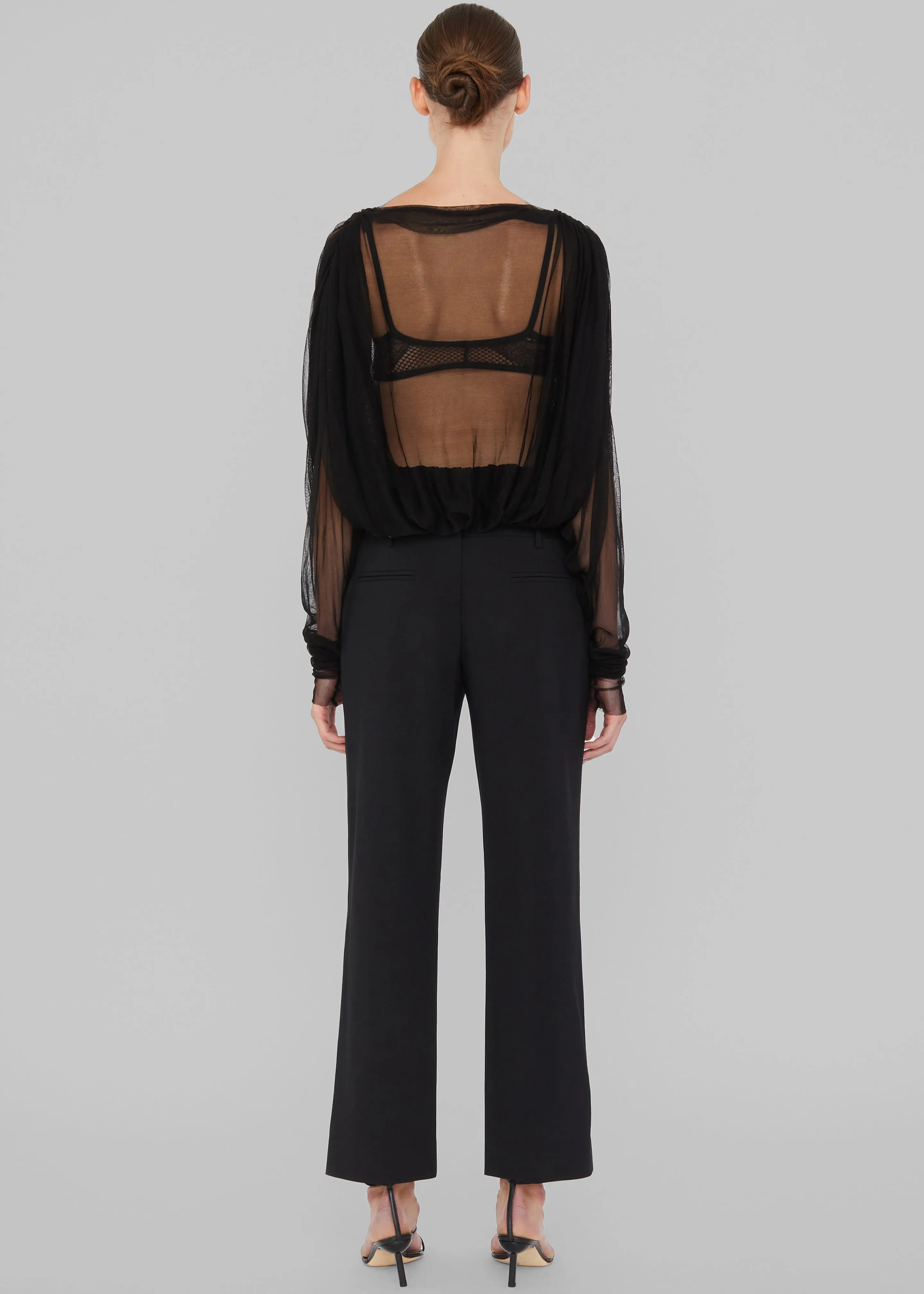 Christopher Esber Ripple Tulle Circular Bodysuit - Black