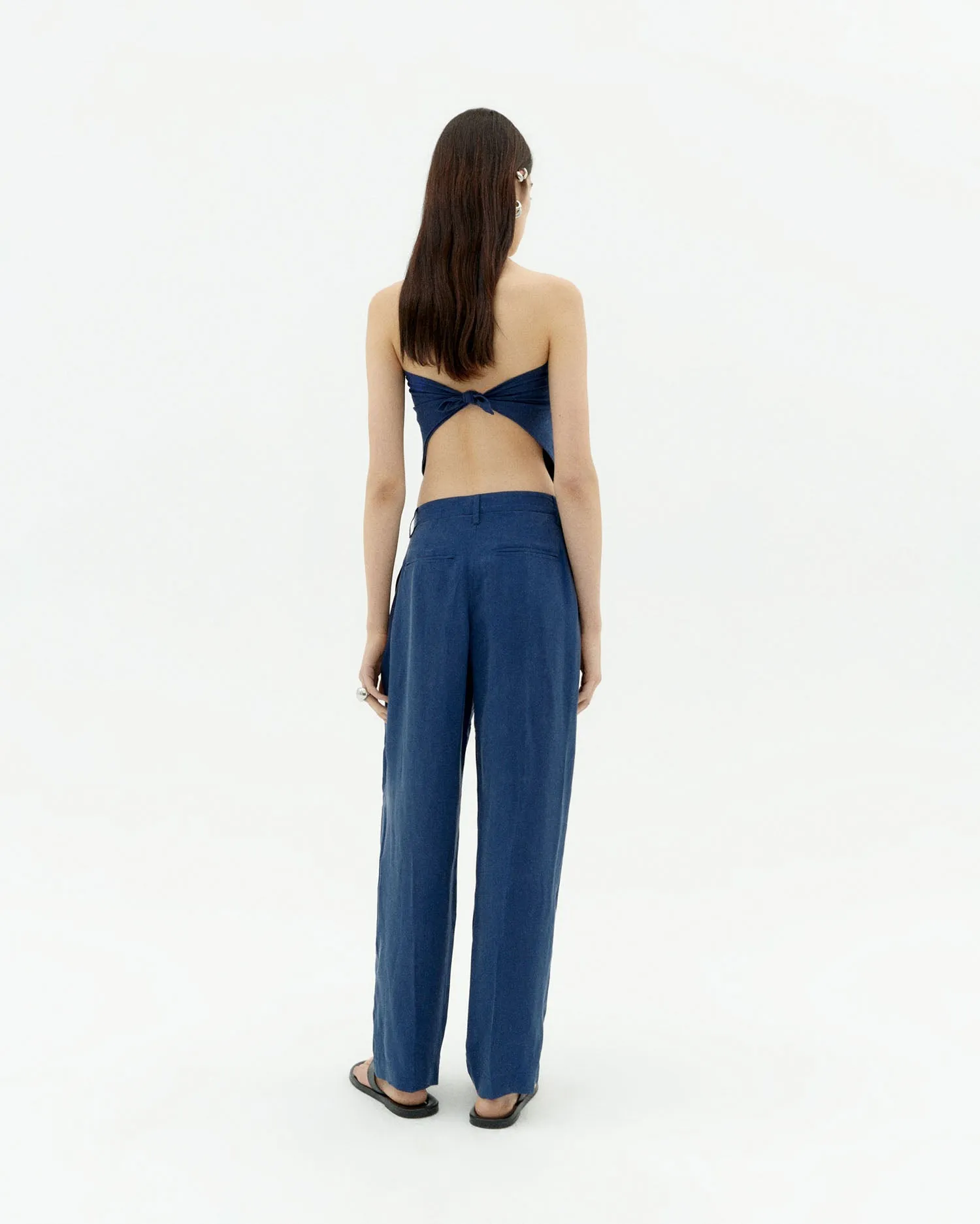 Cirila Pleated Cupro Trousers Cobalt Blue