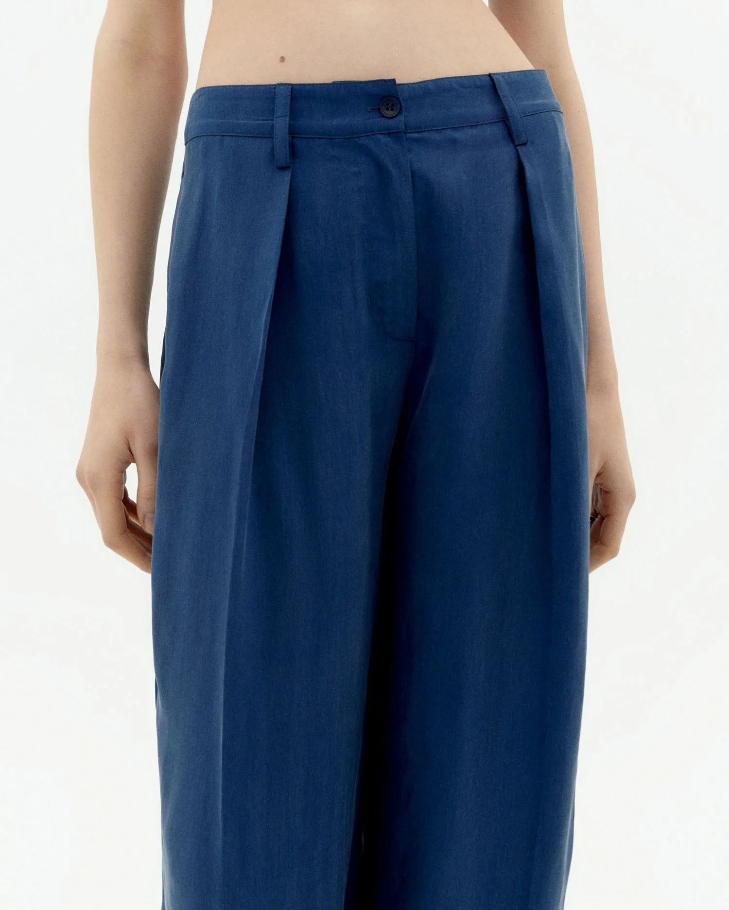 Cirila Pleated Cupro Trousers Cobalt Blue