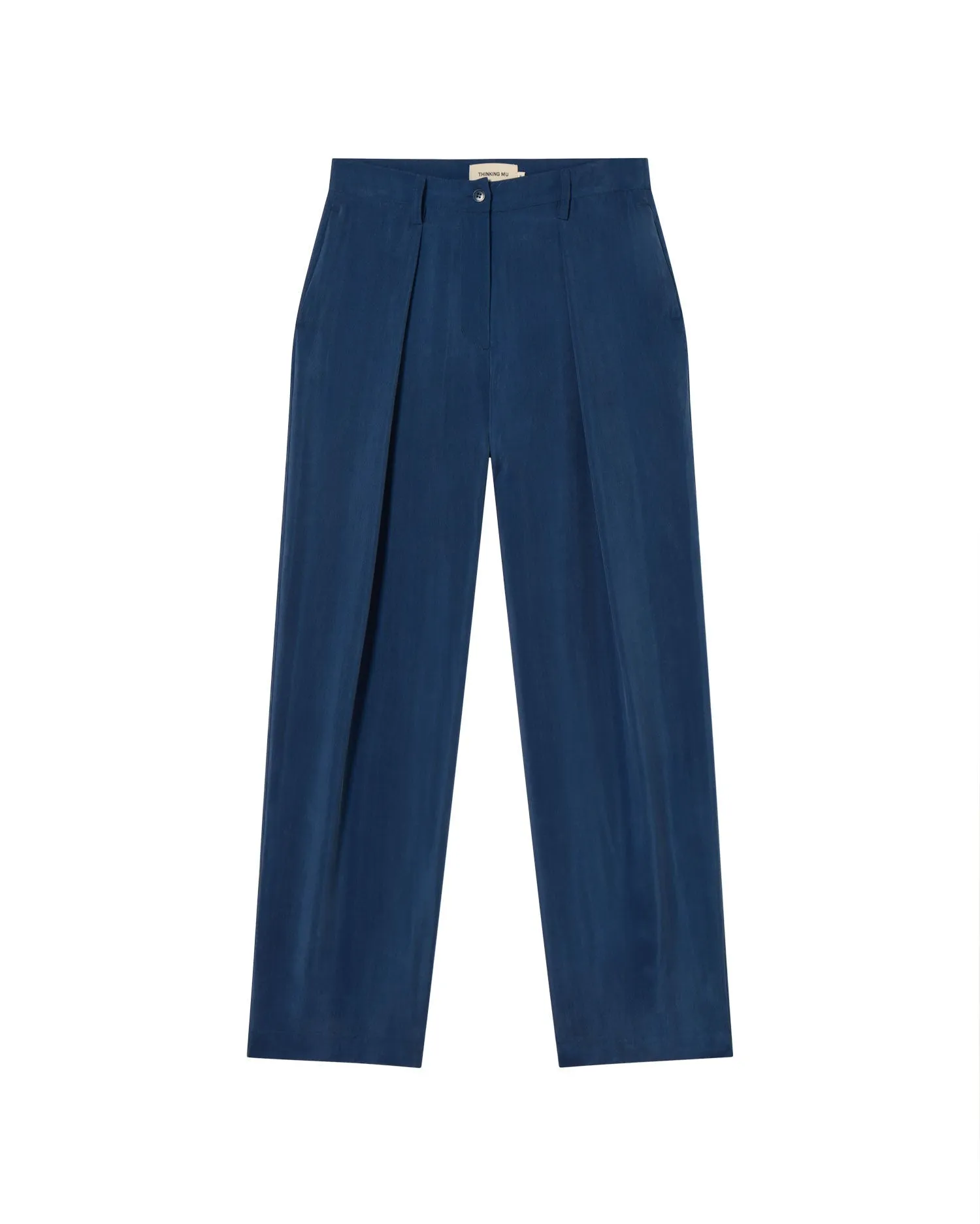 Cirila Pleated Cupro Trousers Cobalt Blue
