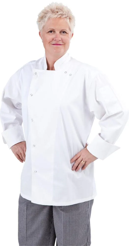 Classic White Long Sleeve Chef Jacket (Ring Snaps)