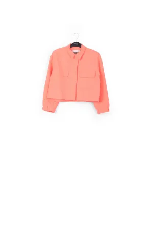 Coral red cropped jacket