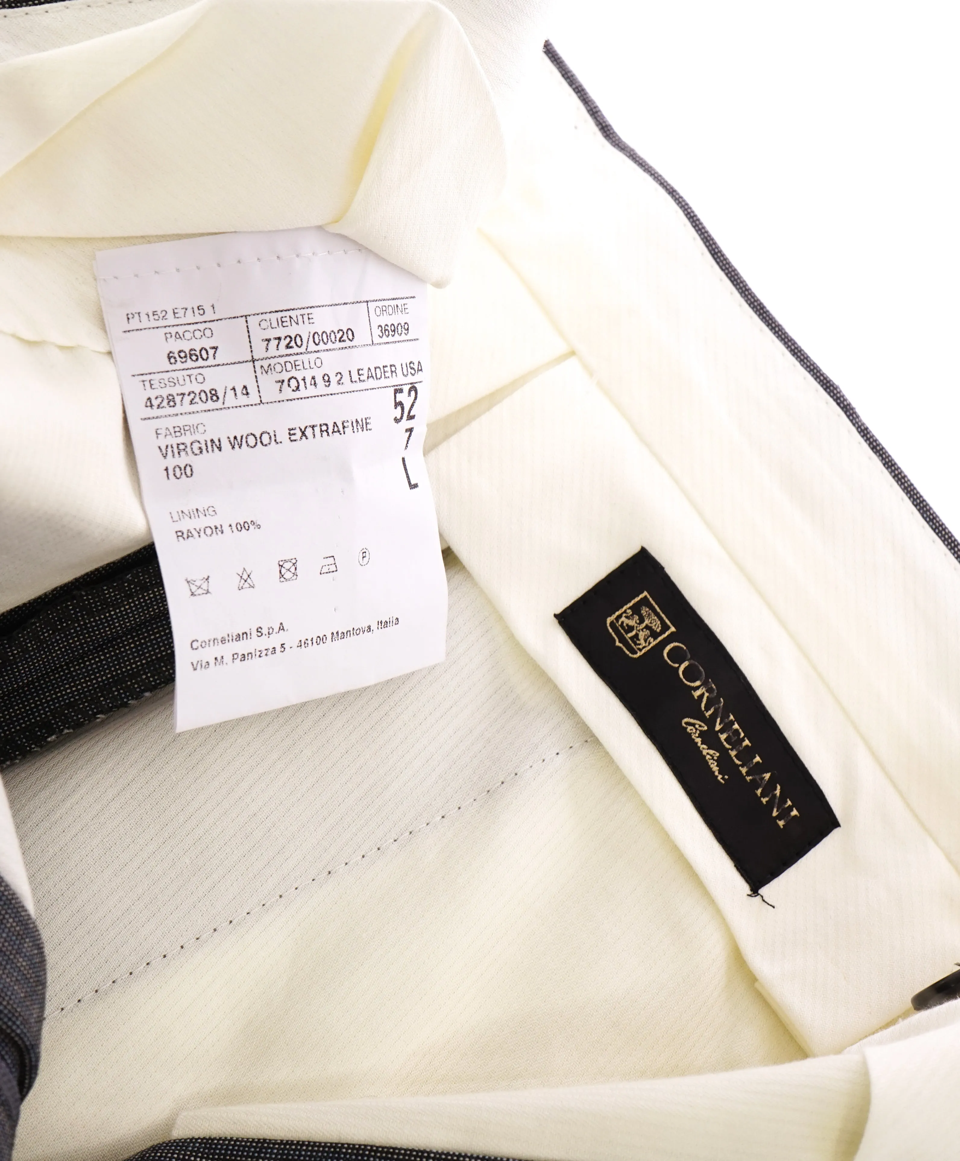 CORNELIANI - Textured Shadow Gray Flat Front Dress Pants - 35W