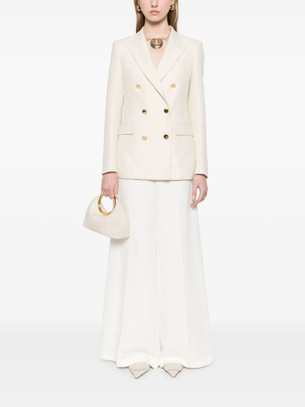 Cotton blend double-breasted jacket