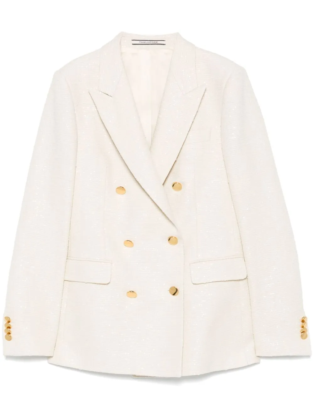 Cotton blend double-breasted jacket