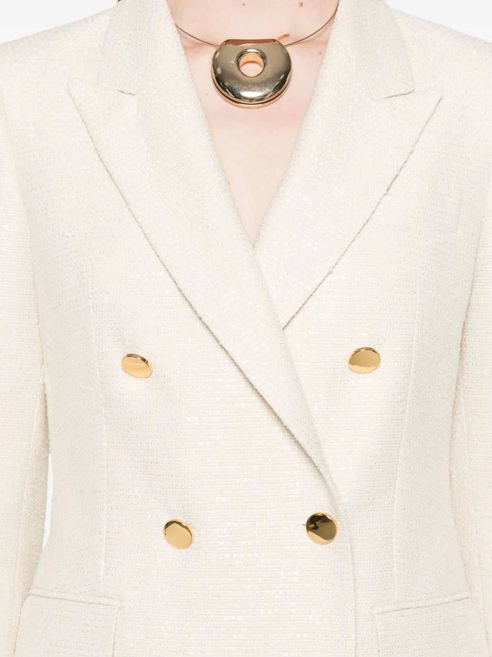 Cotton blend double-breasted jacket
