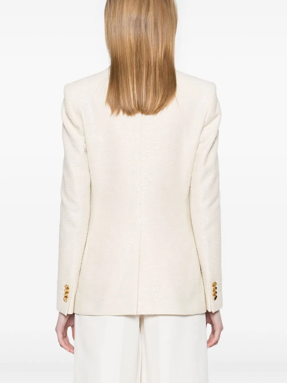 Cotton blend double-breasted jacket