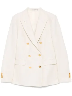 Cotton blend double-breasted jacket