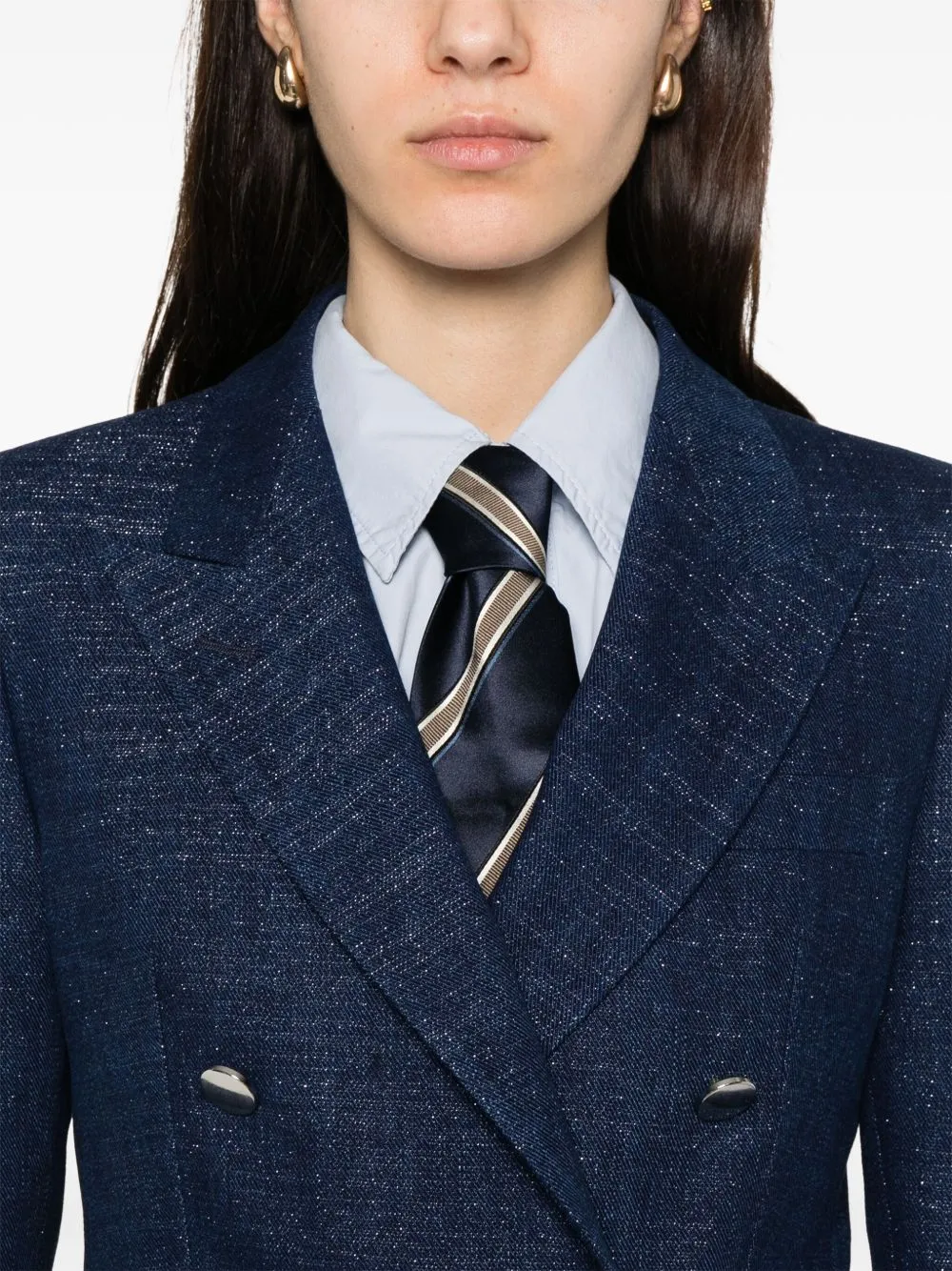 Cotton double-breasted jacket