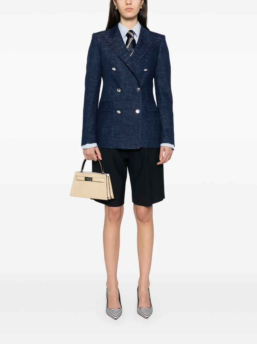 Cotton double-breasted jacket