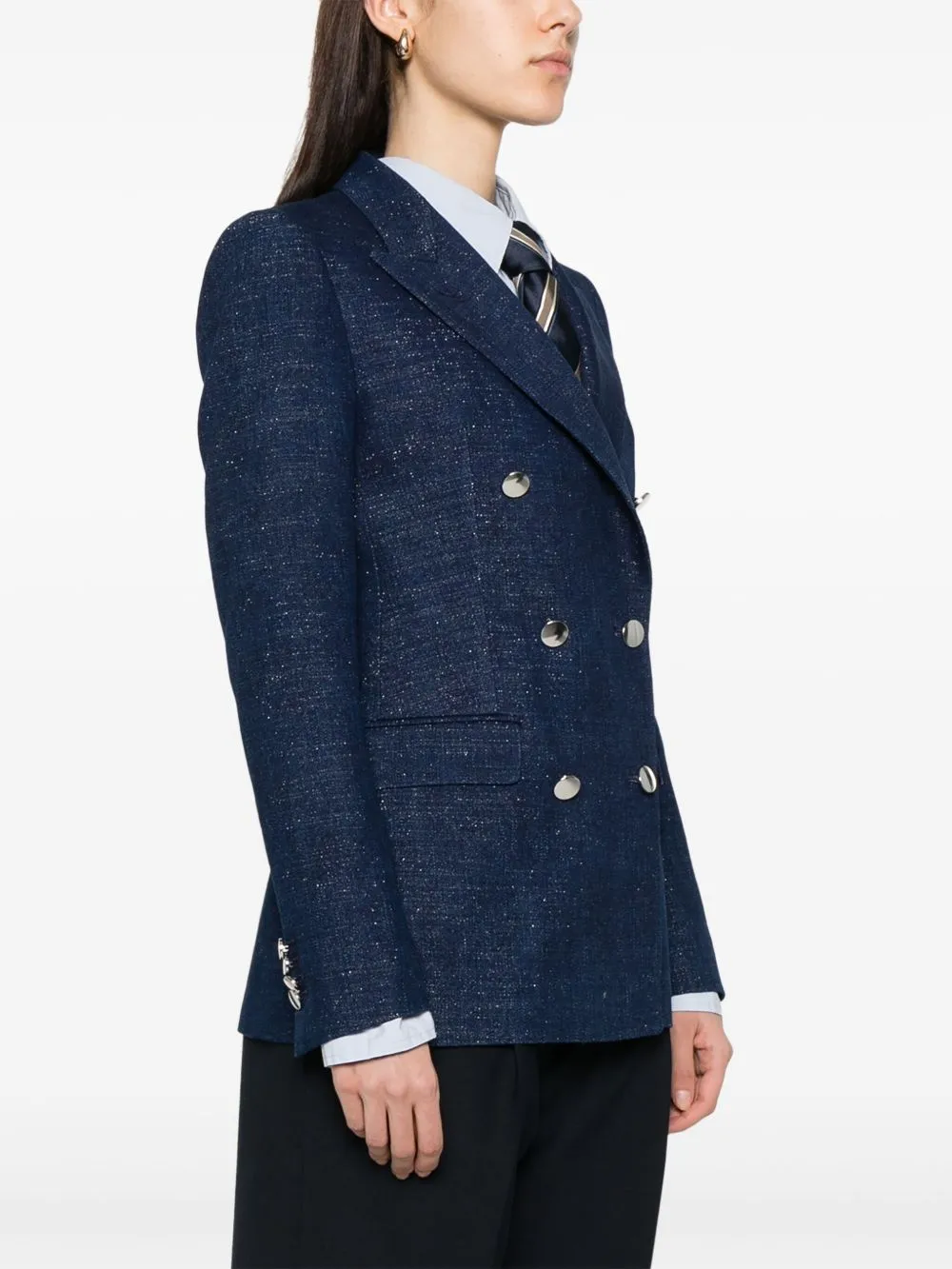 Cotton double-breasted jacket