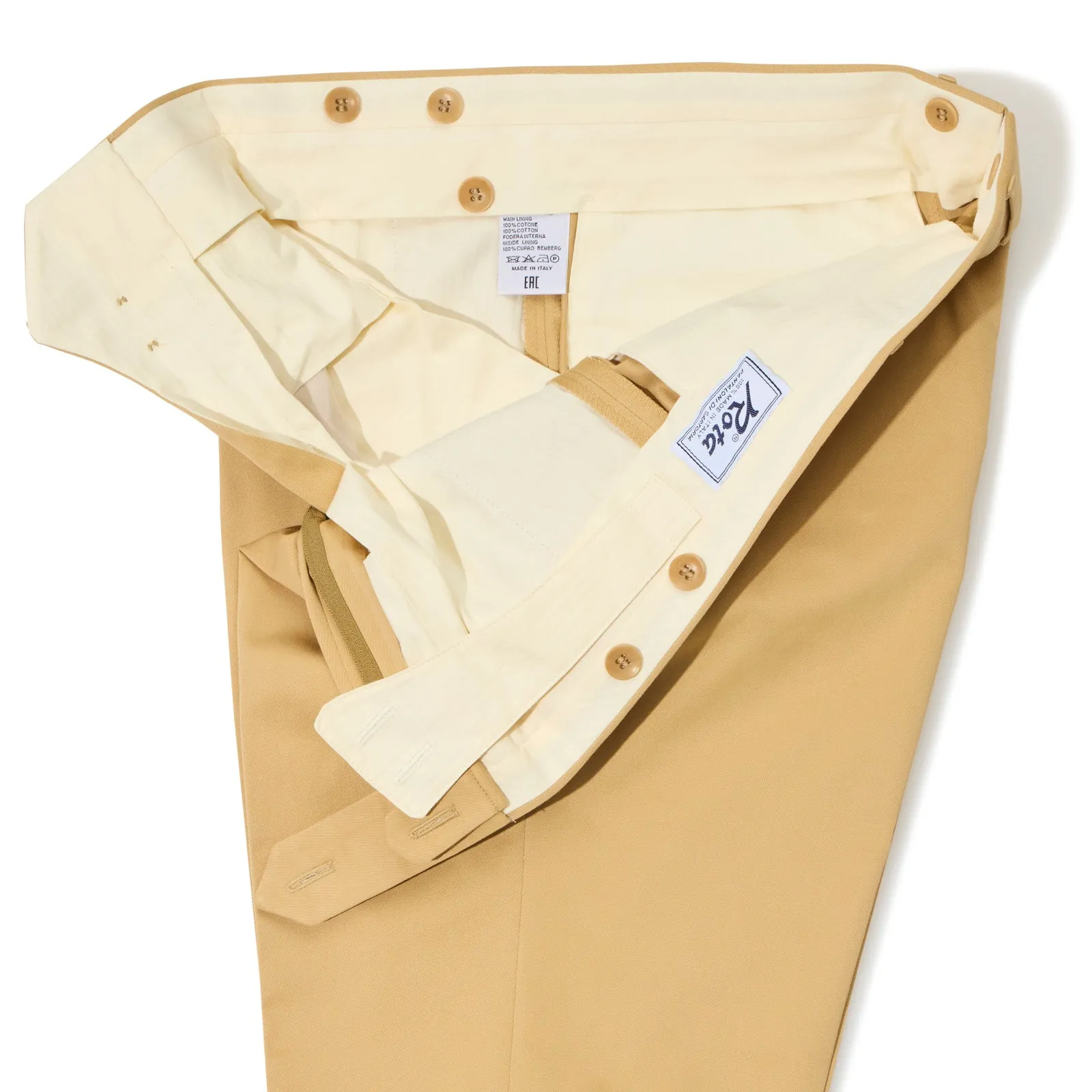 Cotton Flat-Front Trouser