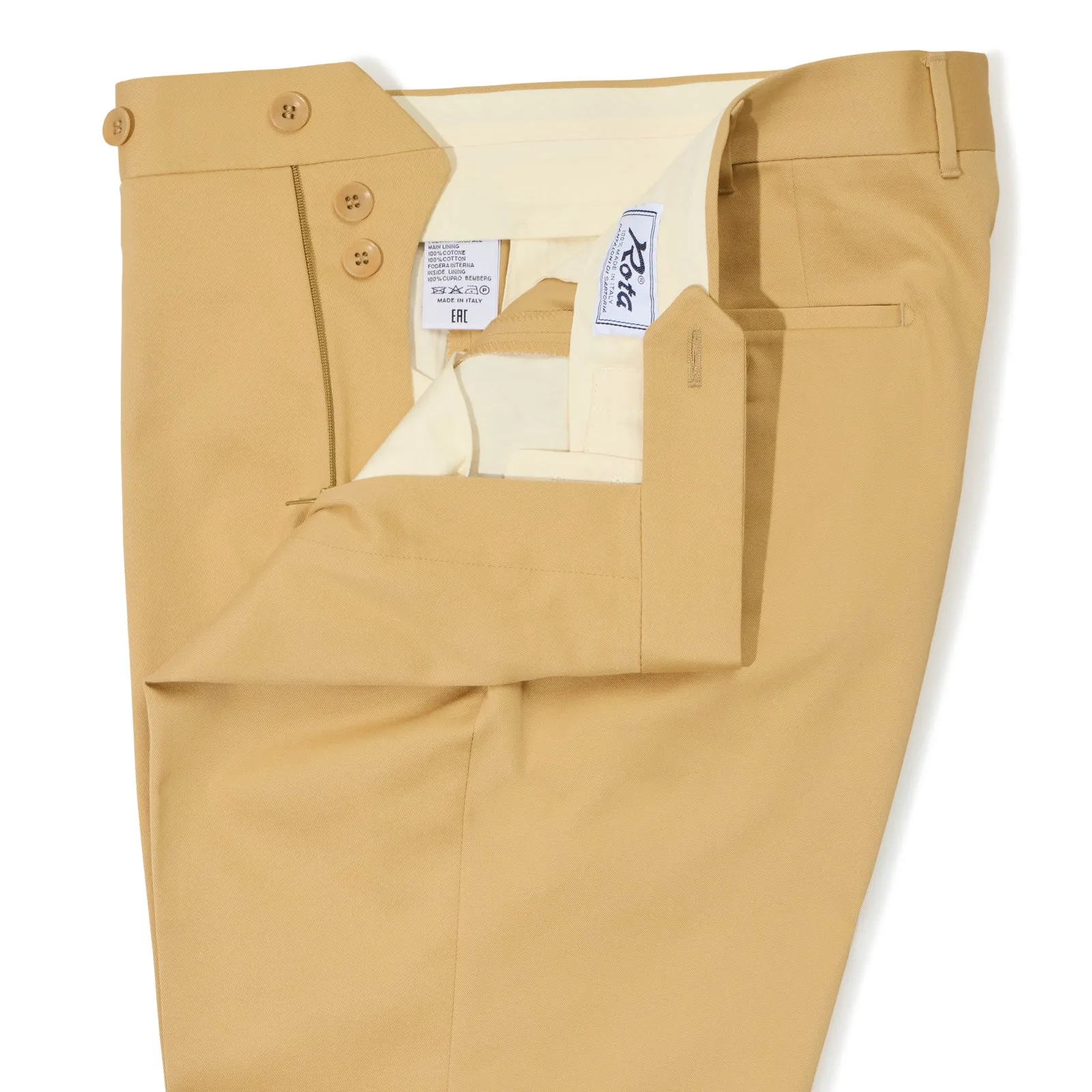 Cotton Flat-Front Trouser