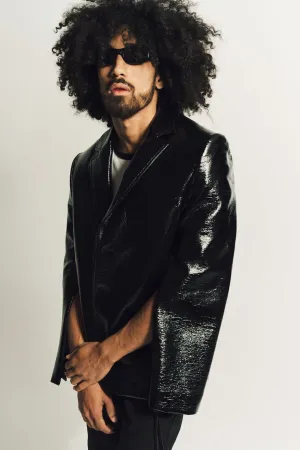 COURRÈGES | ZIPPED SLEEVES VINYL TAILORED JACKET