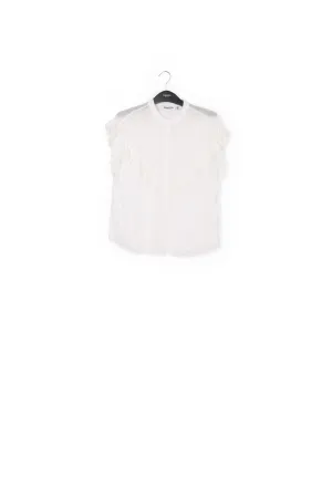 Cream ruffled top