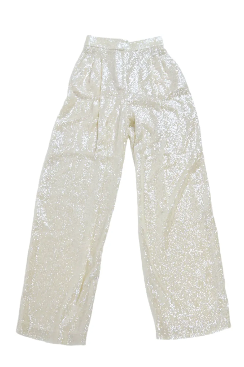 Cream Sequin Trousers