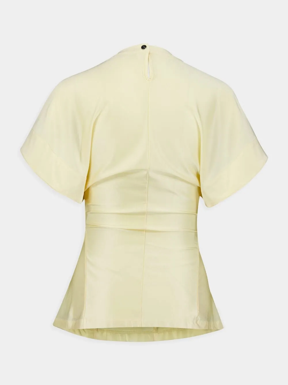 Crème Anglaise Draped Blouse