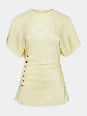 Crème Anglaise Draped Blouse