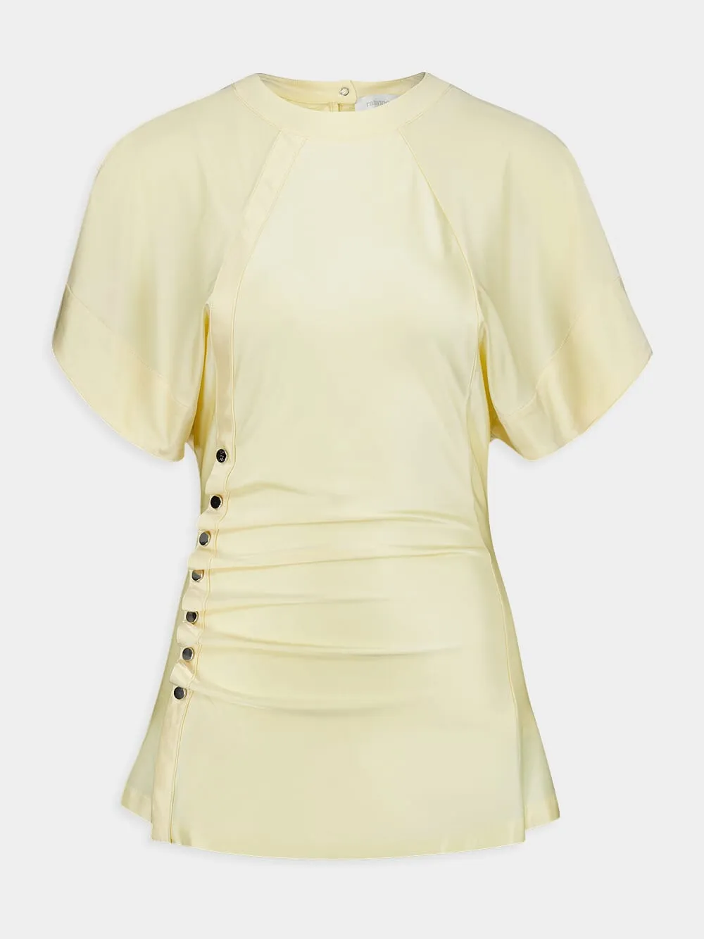 Crème Anglaise Draped Blouse