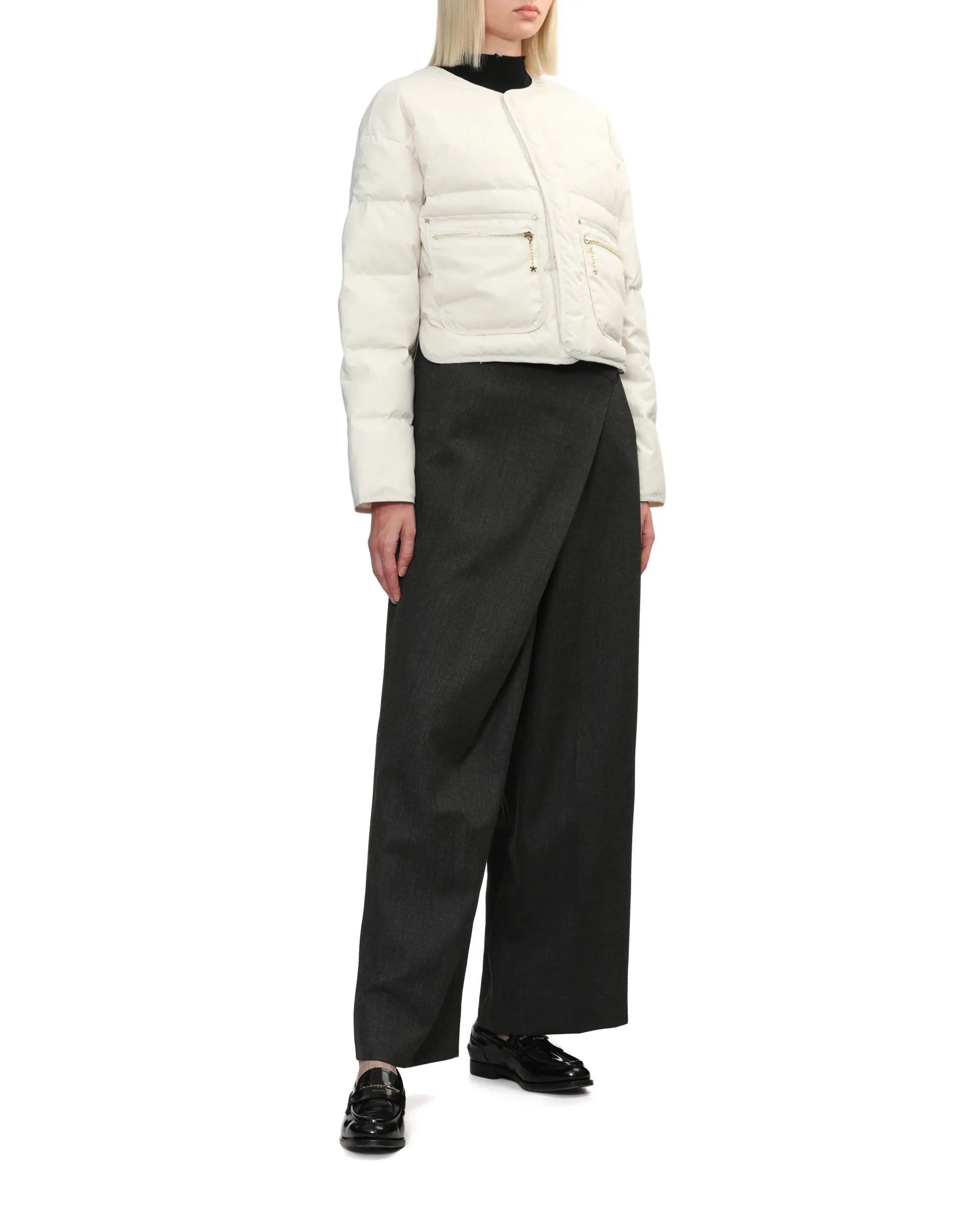 Crop oversized puffer jacket