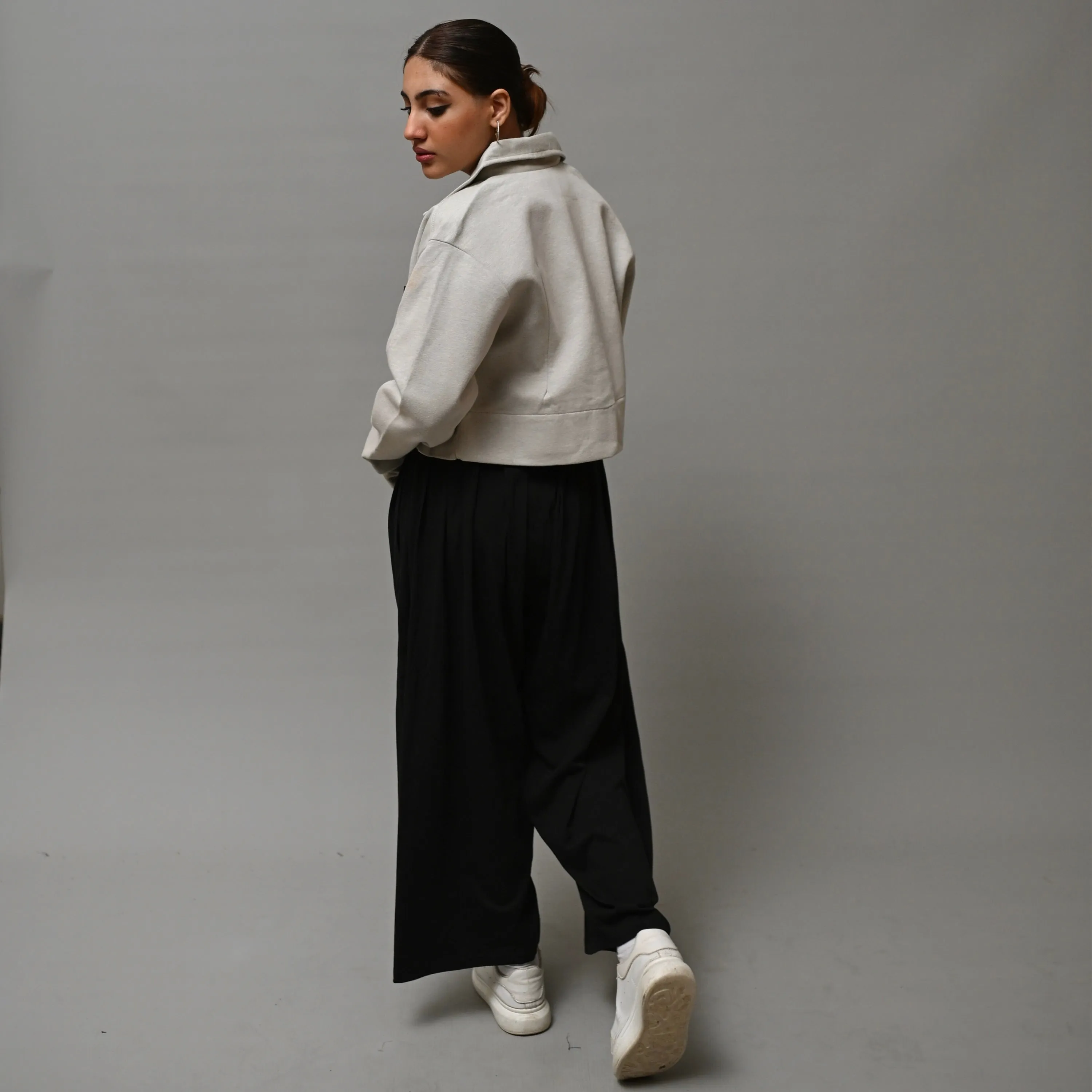 Cropped Grey-ish White Jacket