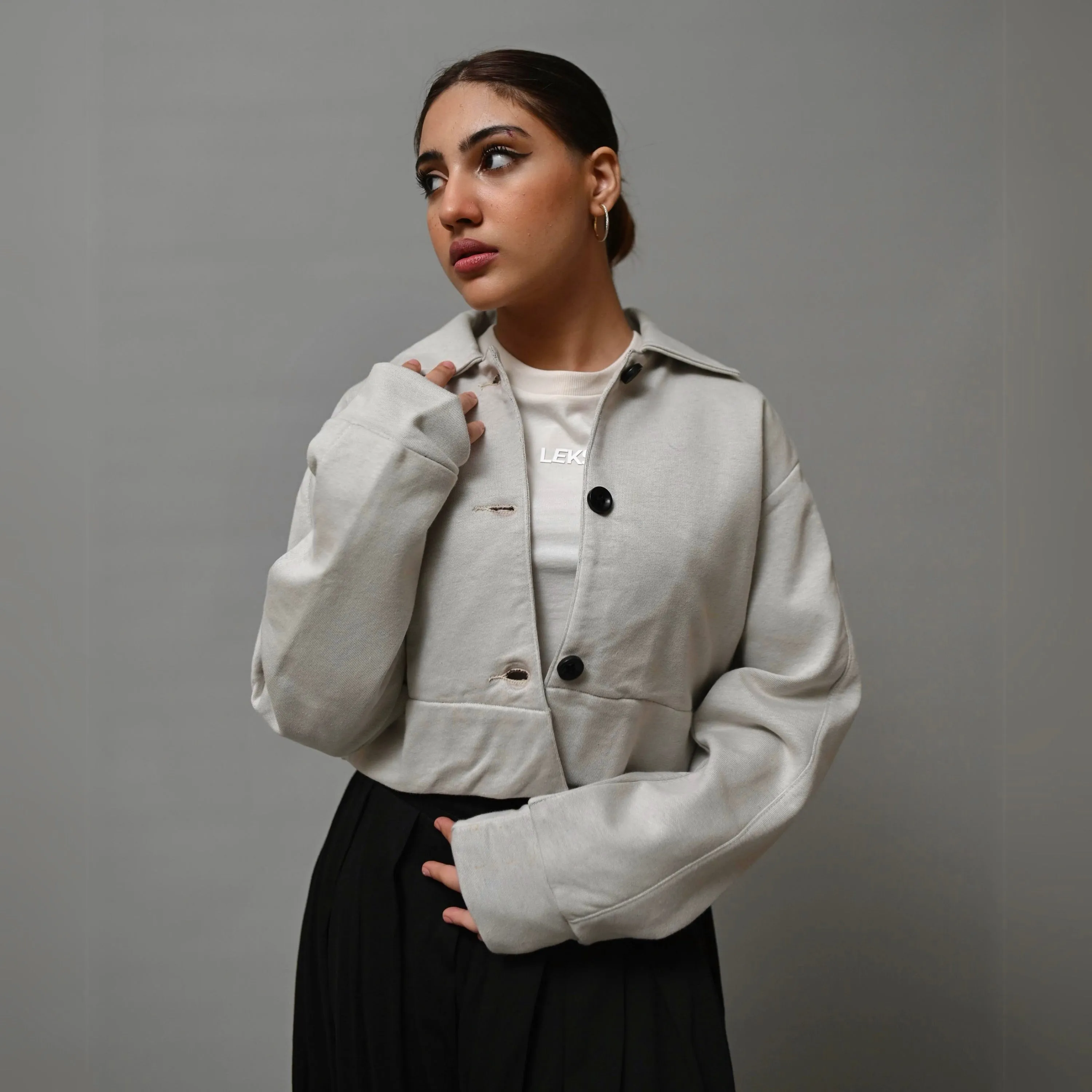 Cropped Grey-ish White Jacket