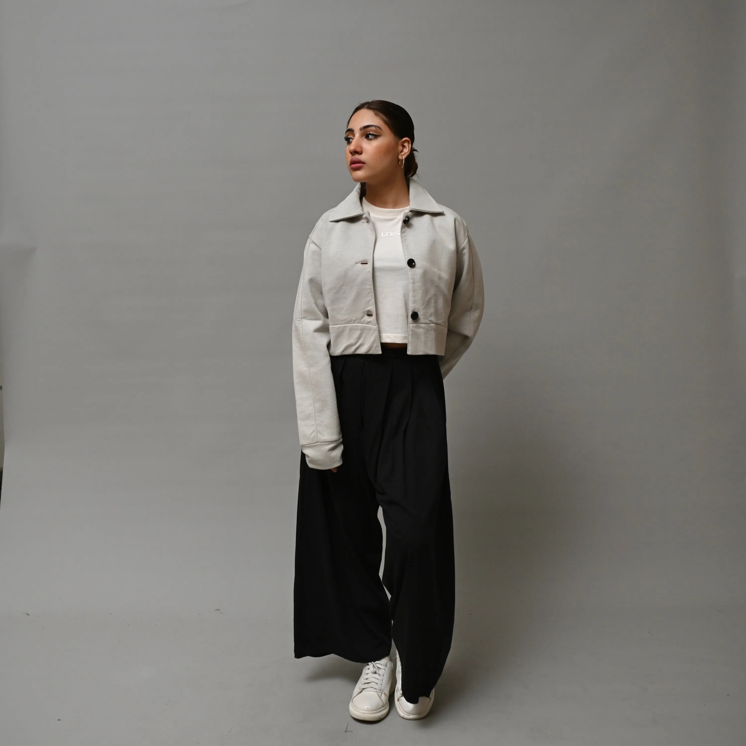 Cropped Grey-ish White Jacket
