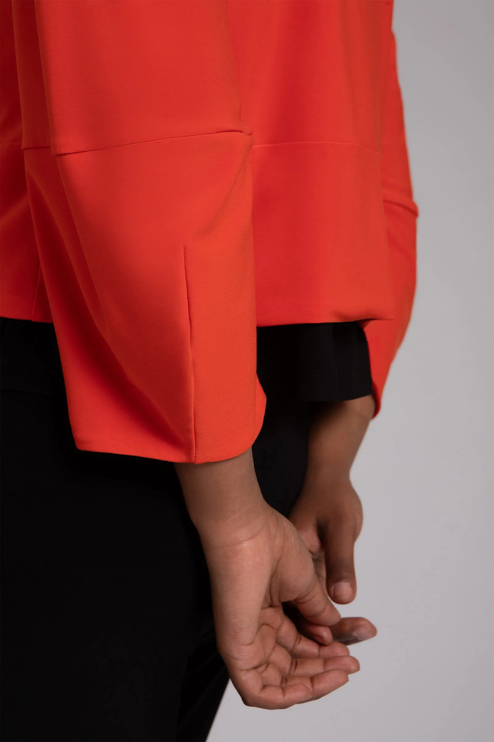 Cropped Lantern Jacket with Zip Front