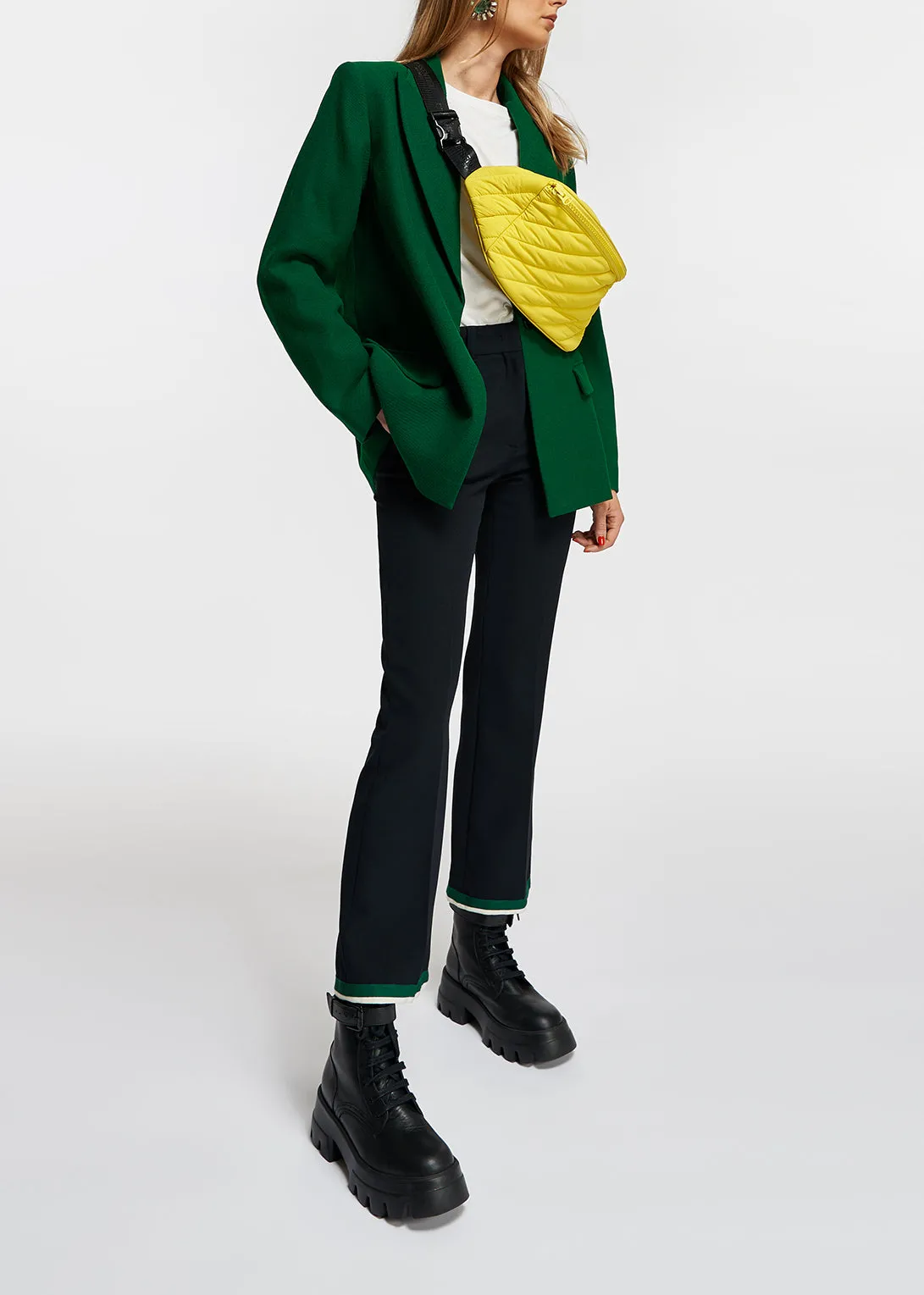 Dark green single-breasted blazer