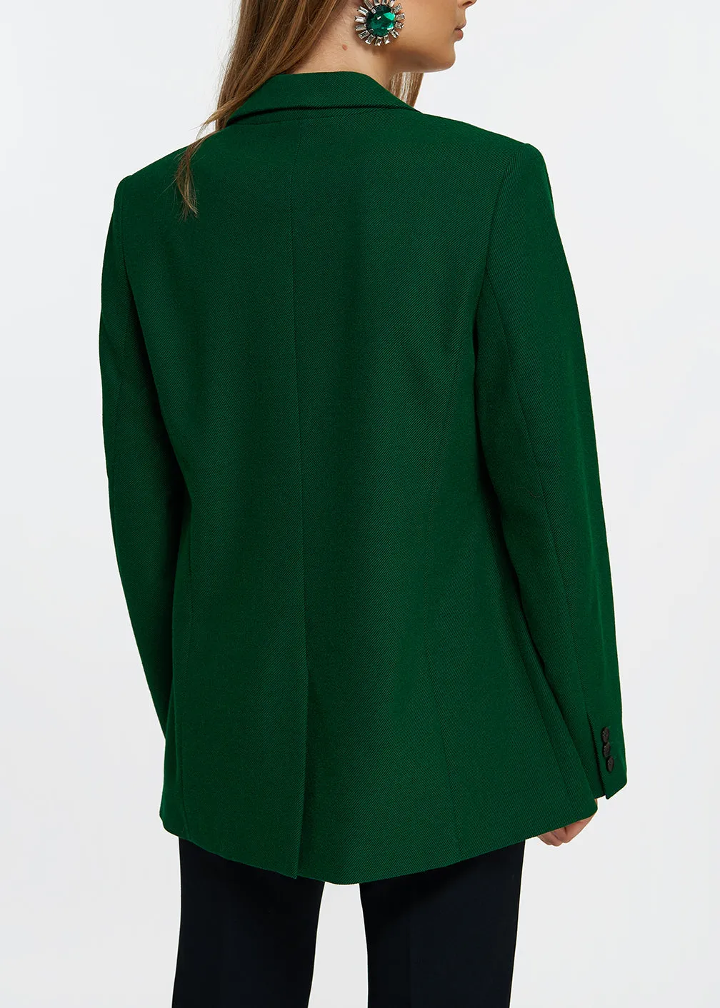 Dark green single-breasted blazer