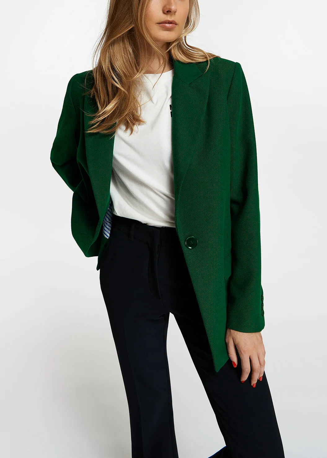 Dark green single-breasted blazer