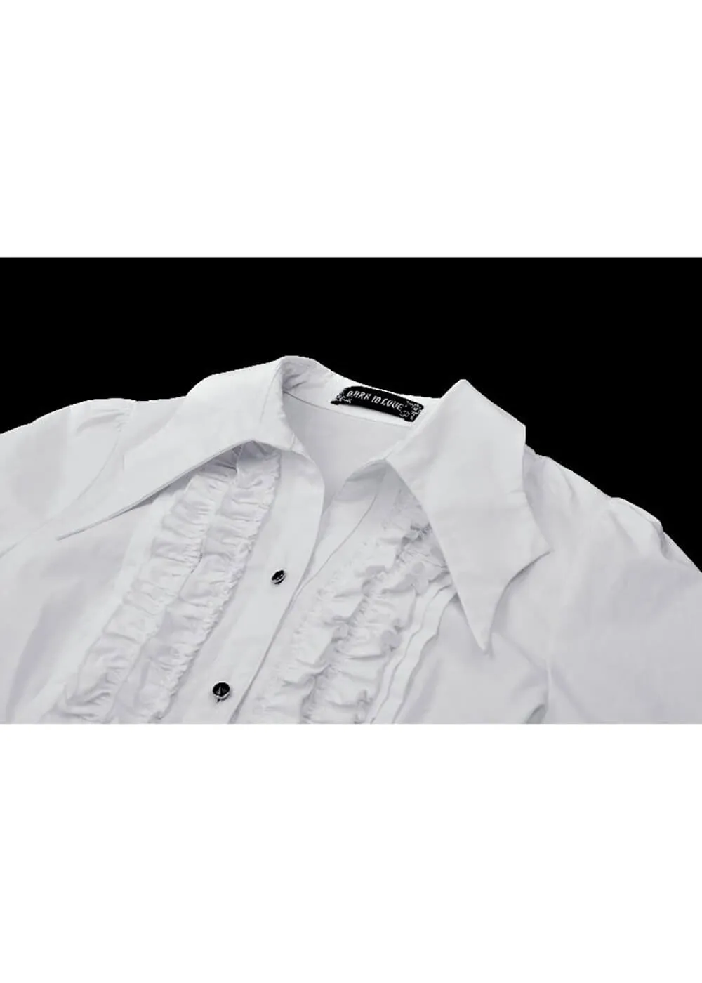 Dark In Love Victorian Ruffles Blouse White
