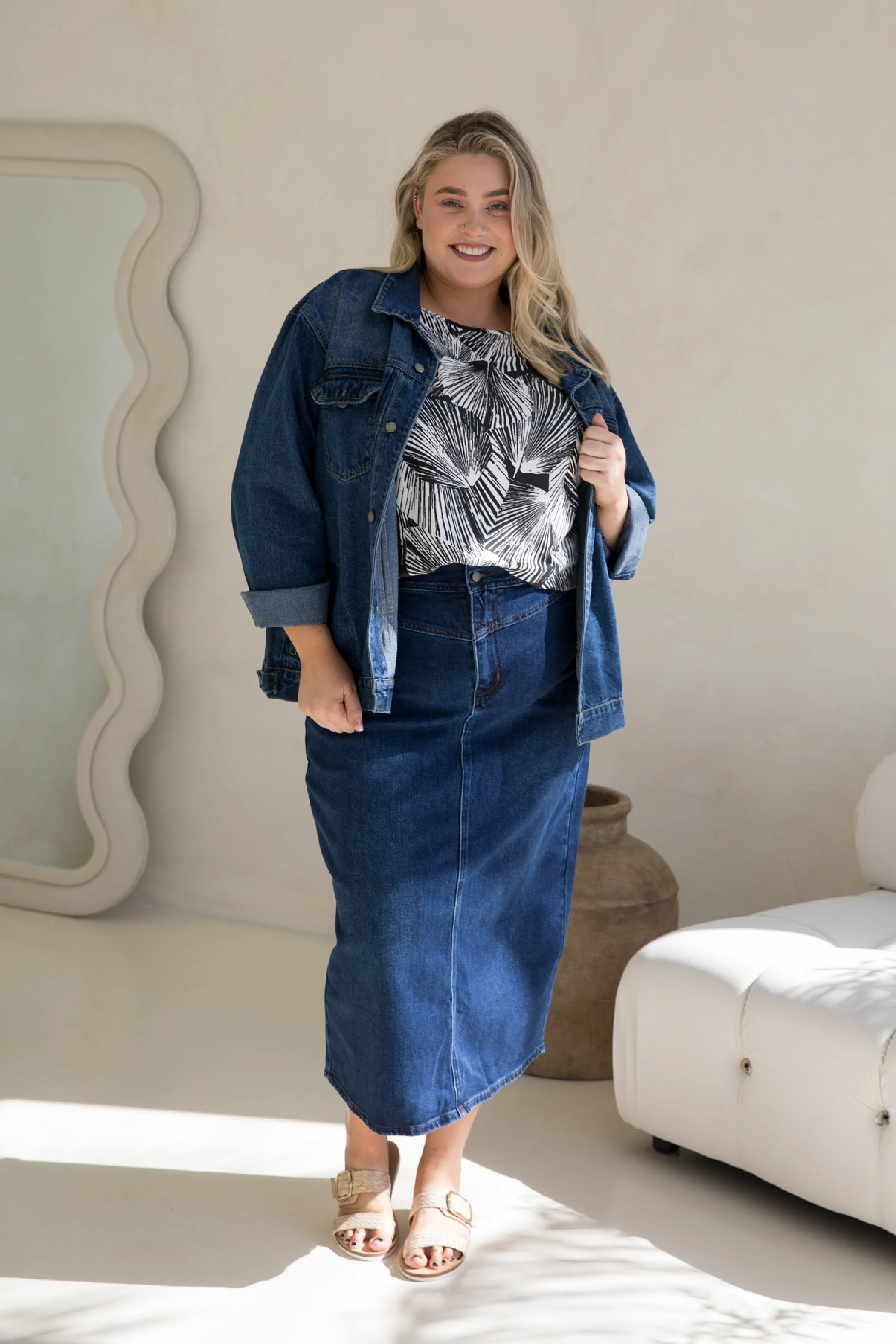 Denim Maxi Skirt | Dark Denim | FINAL SALE