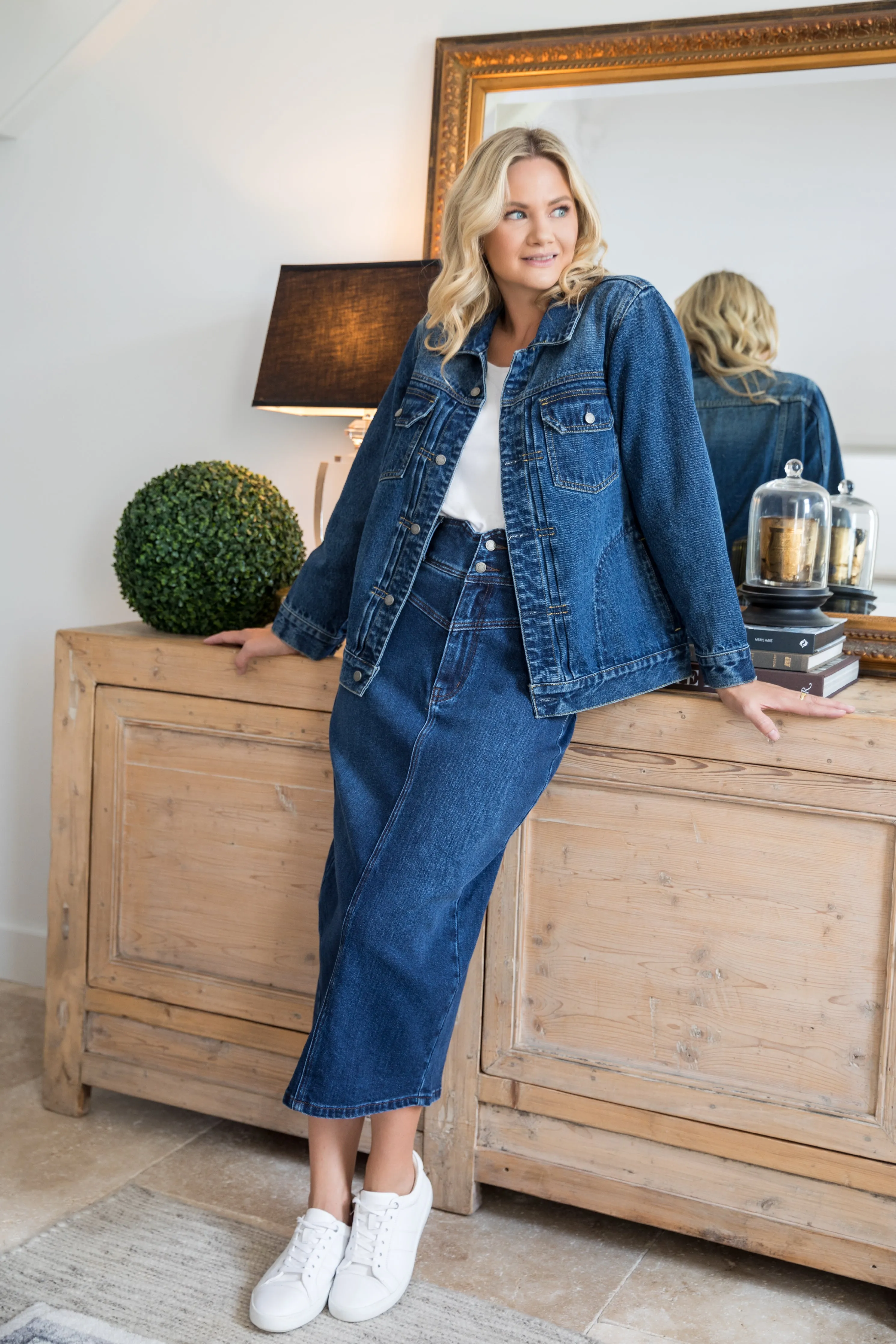 Denim Maxi Skirt | Dark Denim | FINAL SALE