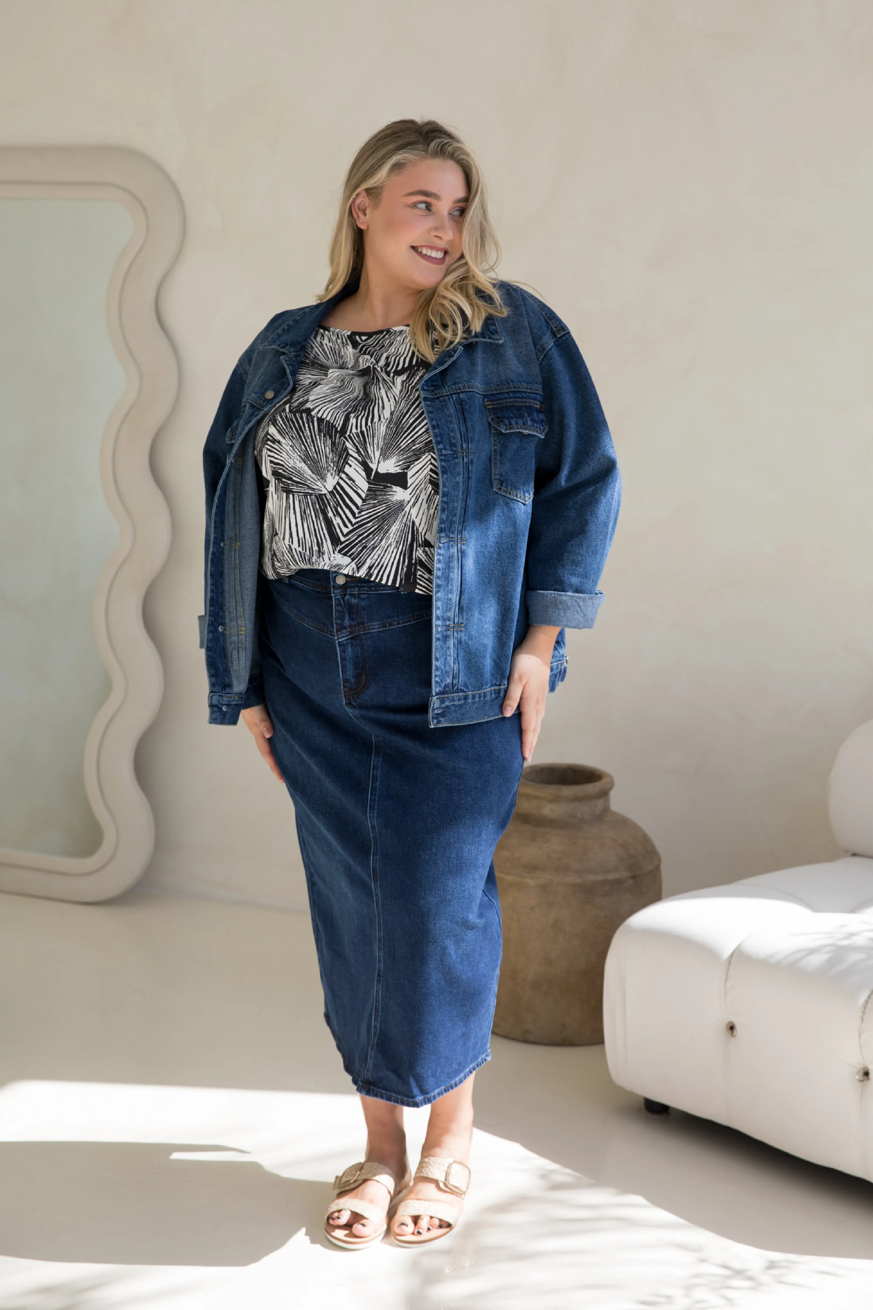 Denim Maxi Skirt | Dark Denim | FINAL SALE